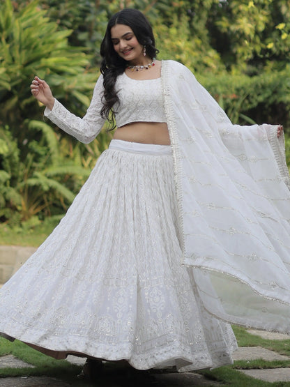 "Elegant lehengas for U.S.-based Indian celebrations."
