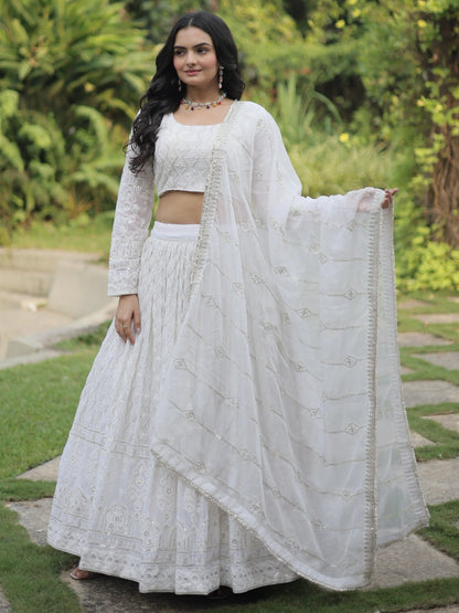 "Elegant lehengas for U.S.-based Indian celebrations."
