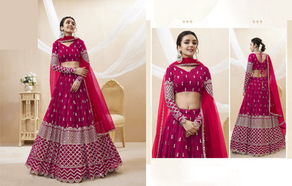 "Lehengas designed for Indian culture in the USA."
