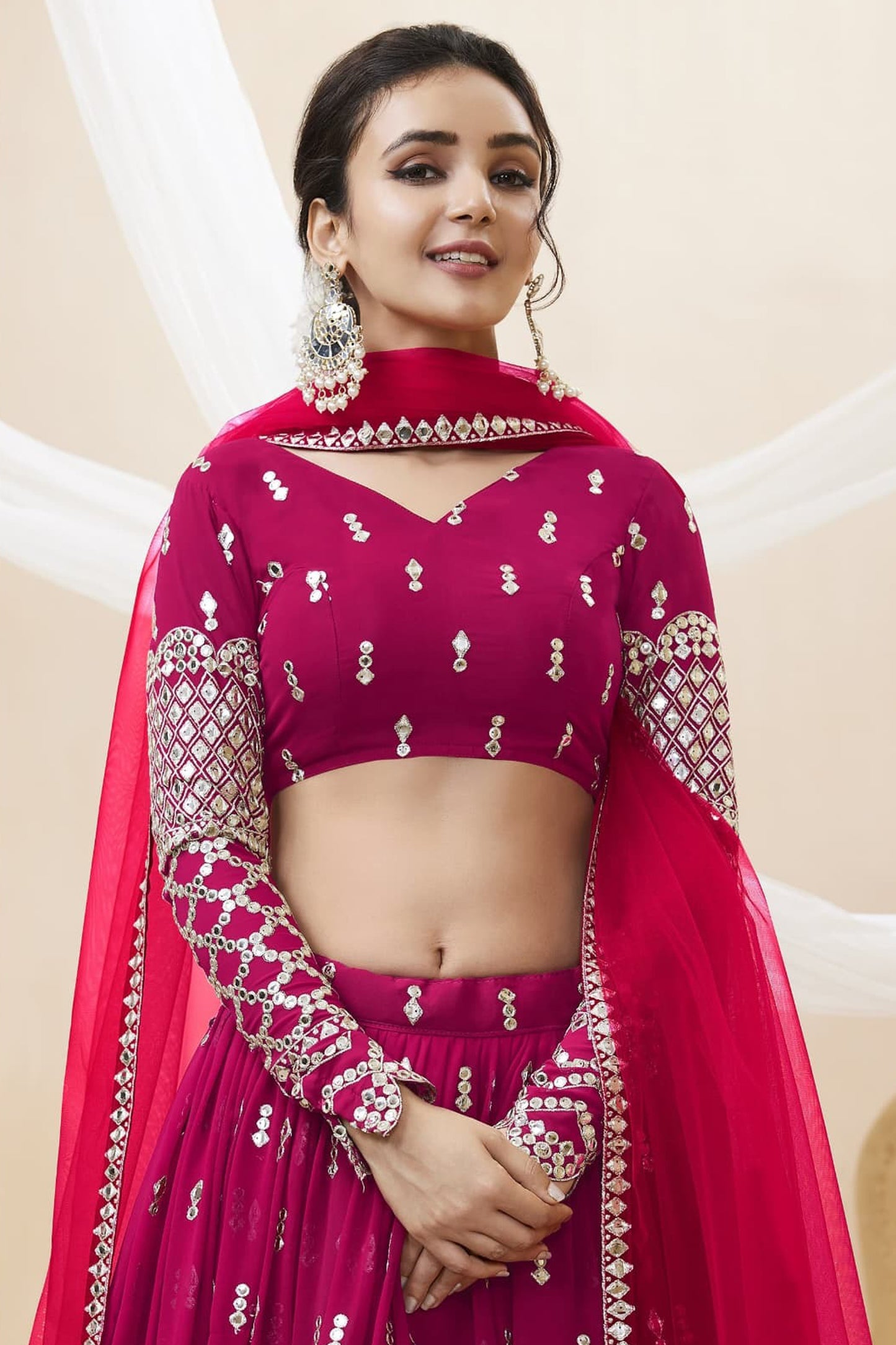"Lehengas designed for Indian culture in the USA."
