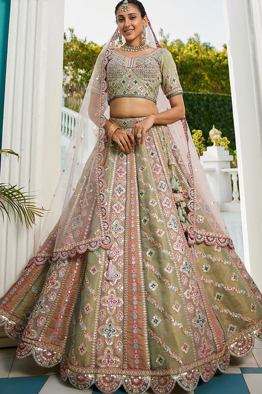 "Desi lehengas for American celebrations."
