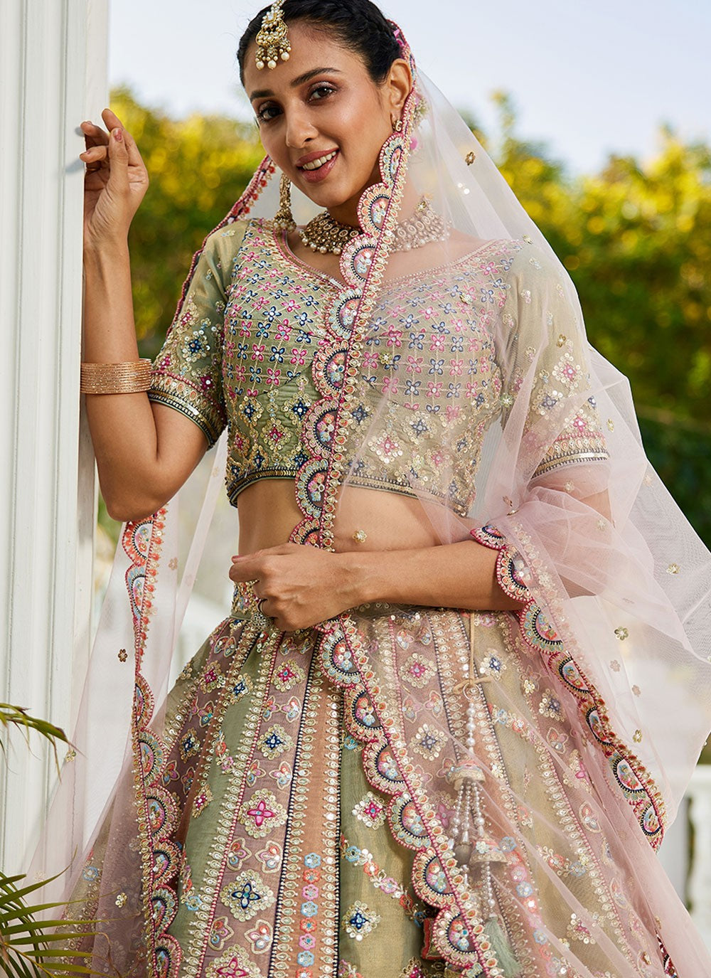 "Desi lehengas for American celebrations."
