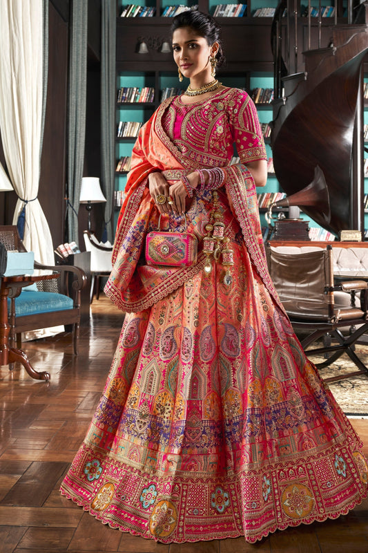 "Stylish lehengas for U.S.-based Indian functions."
