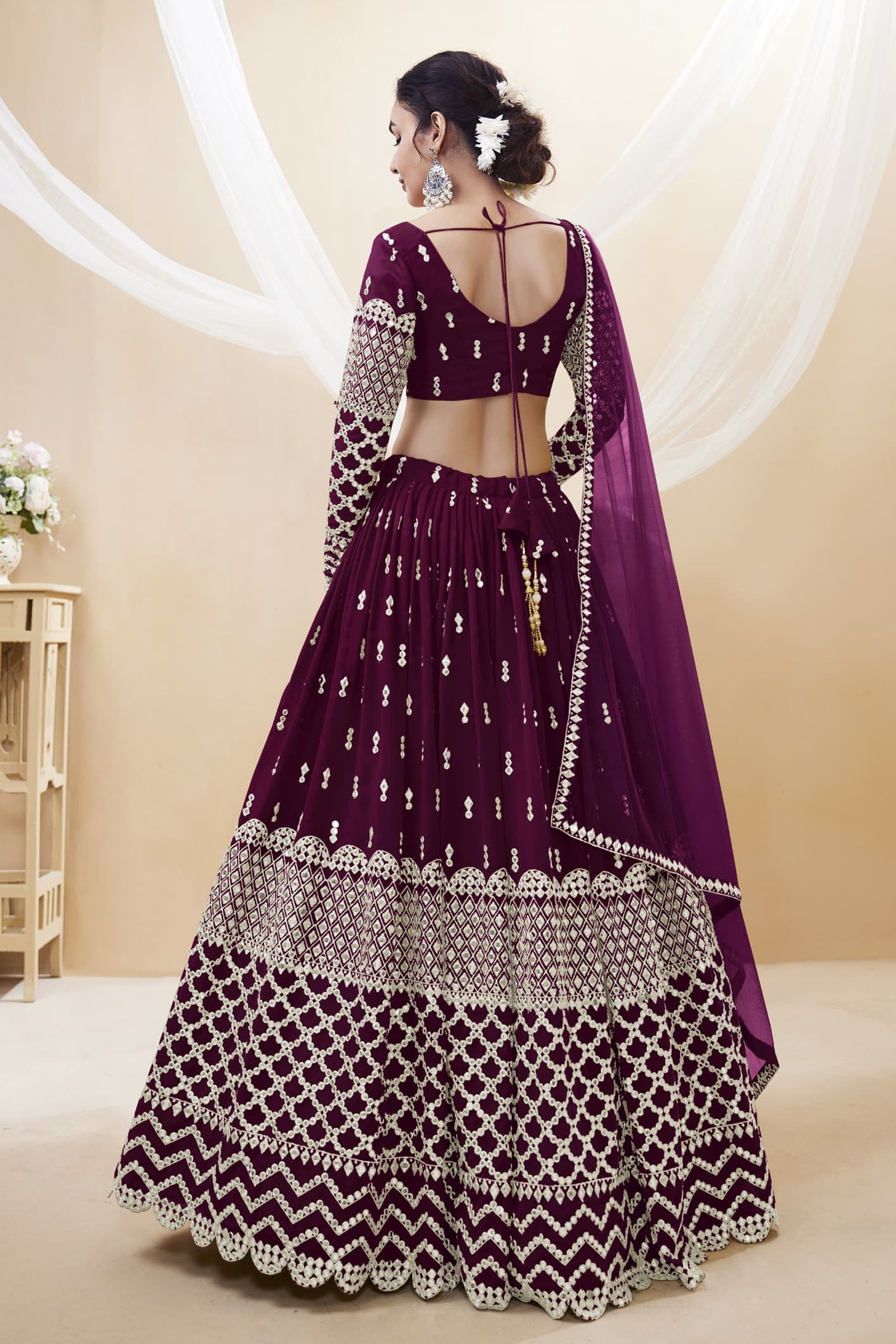 "Lehengas for Indian weddings in the USA."
