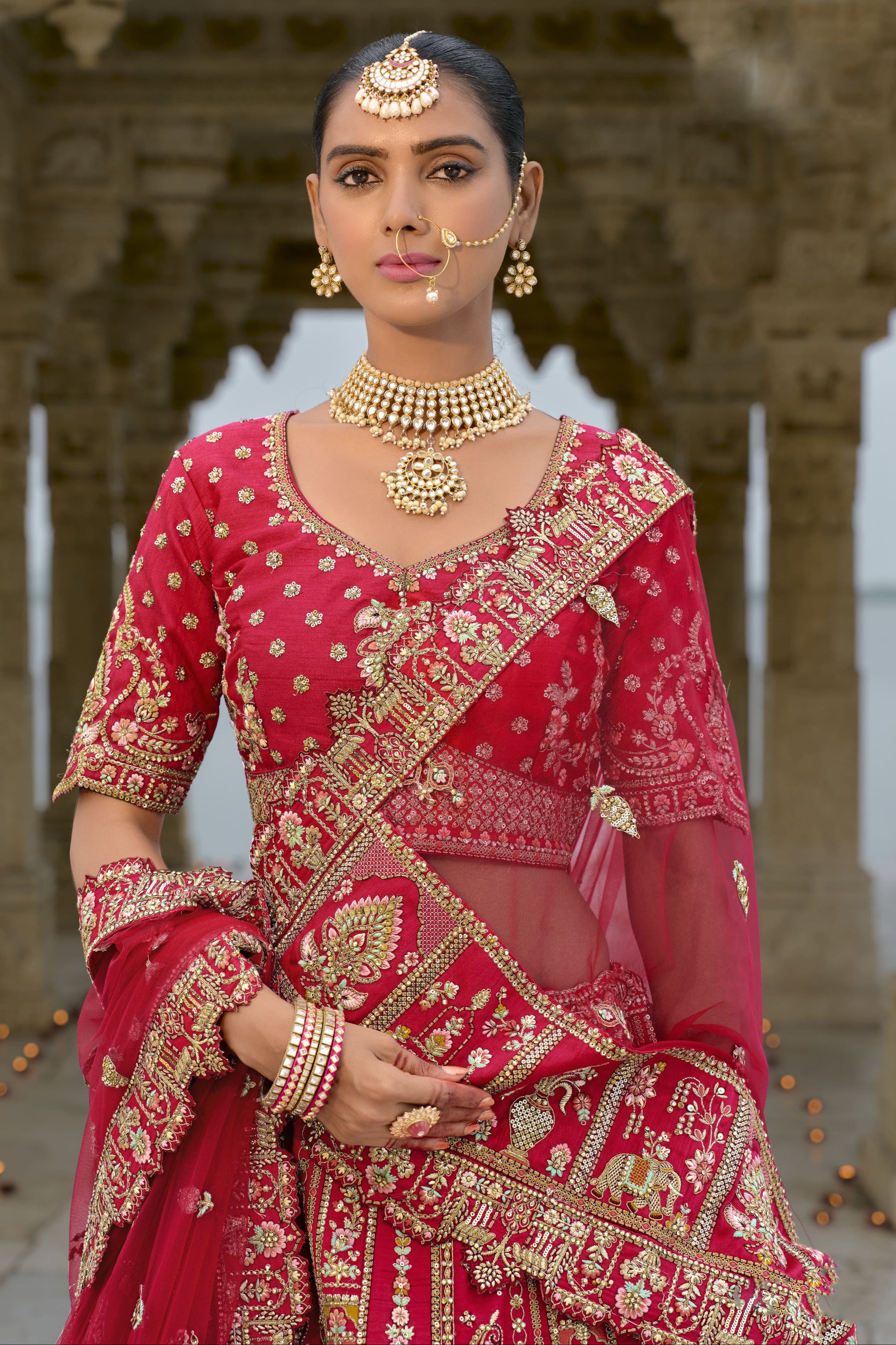 "Lehengas for Indian weddings in the USA."
