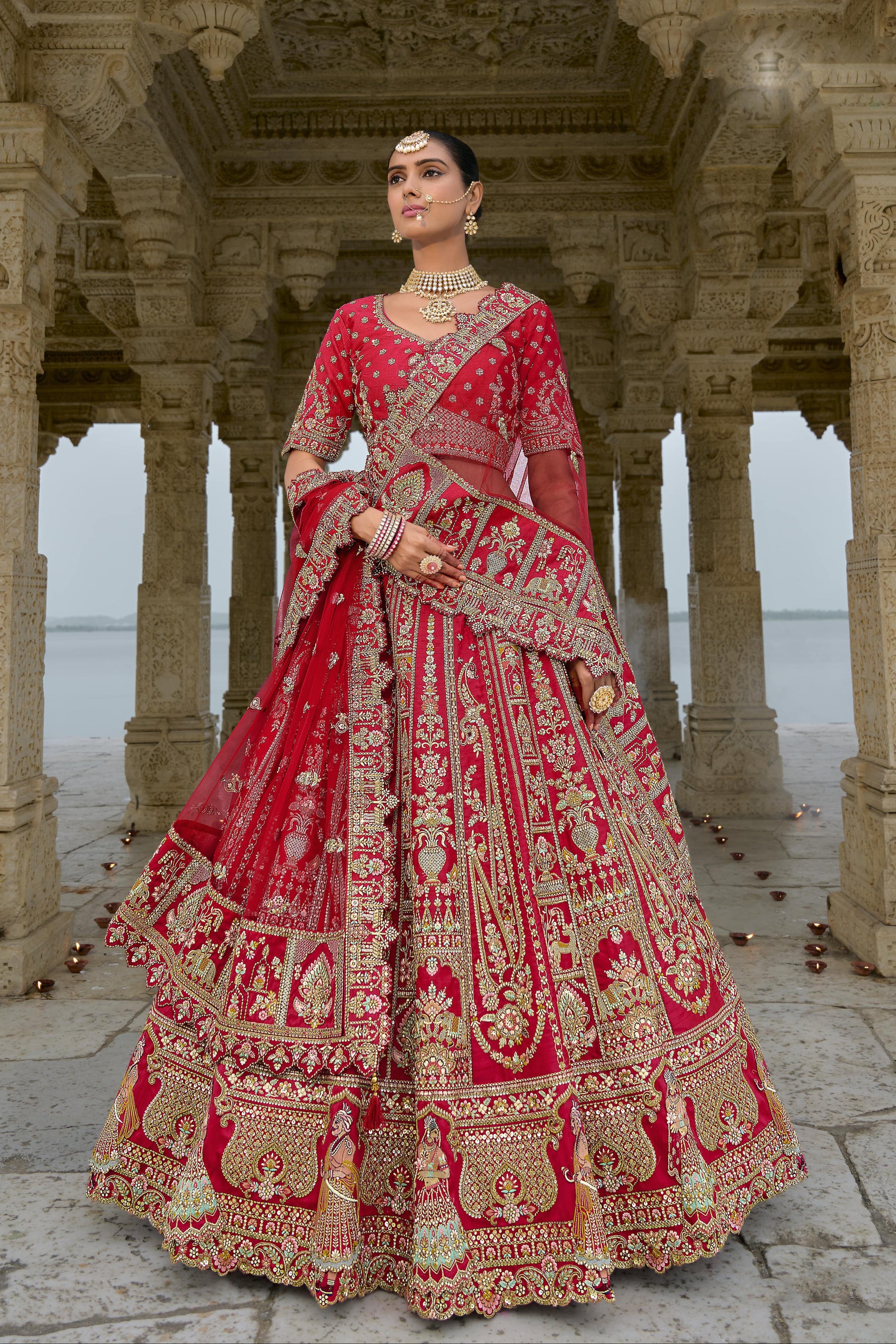 "Lehengas for Indian weddings in the USA."

