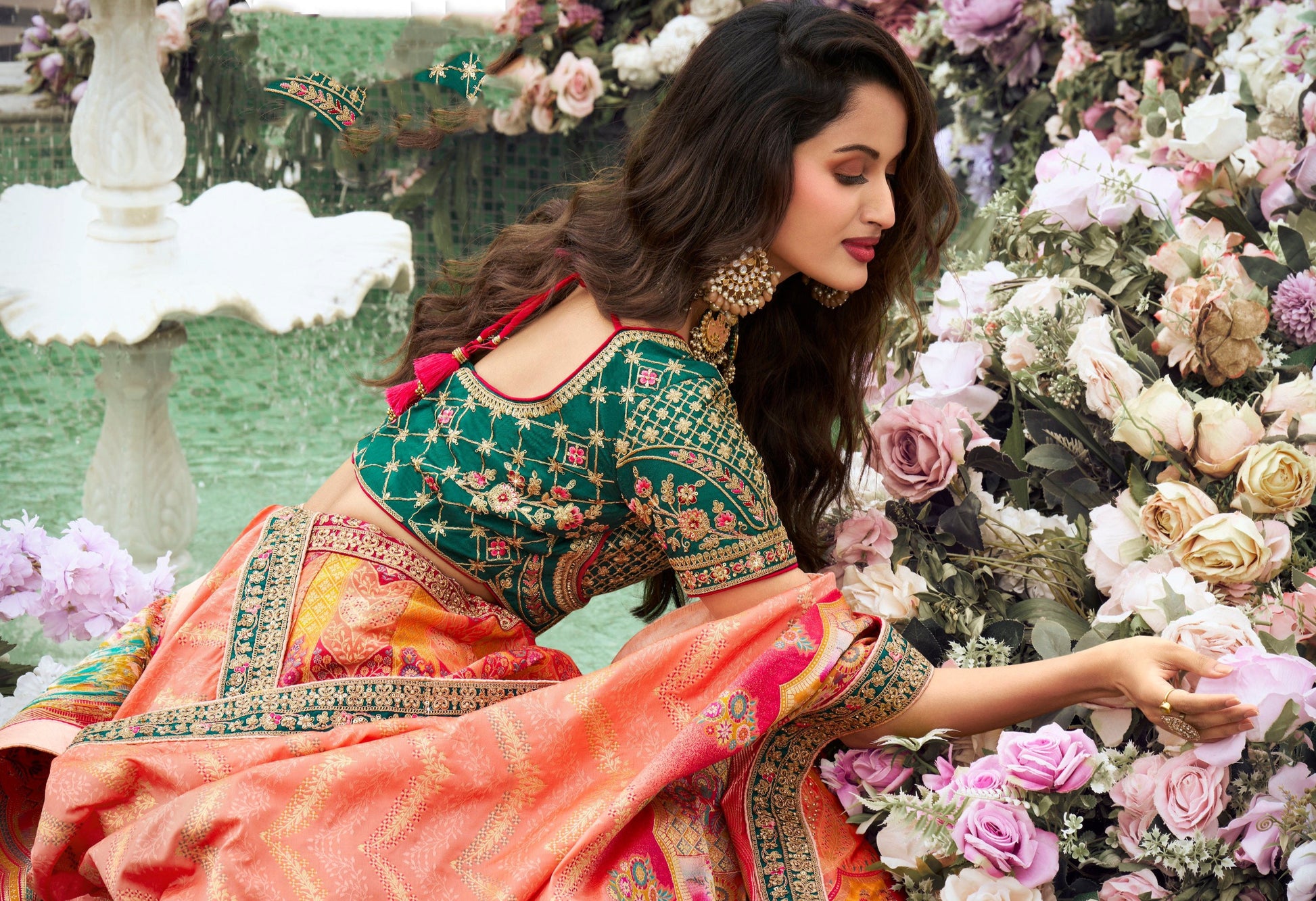 "Lehengas made for Indian functions across the USA."
