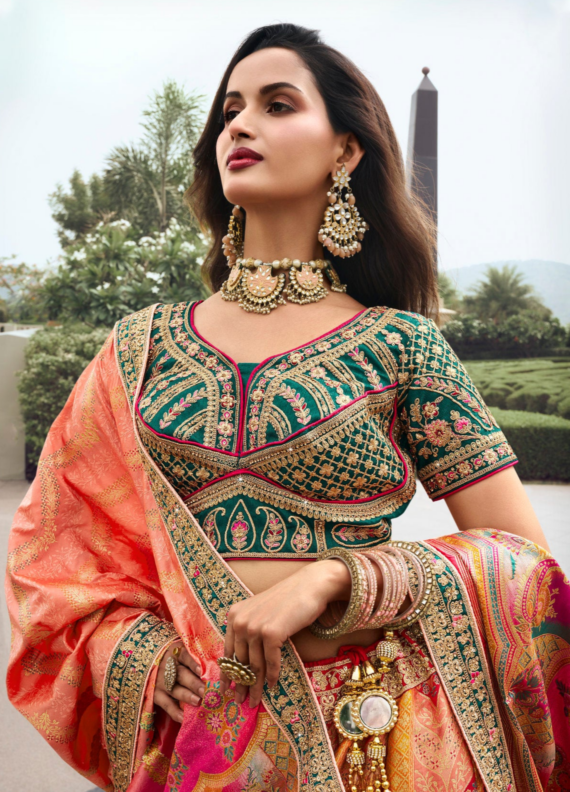 "Lehengas made for Indian functions across the USA."
