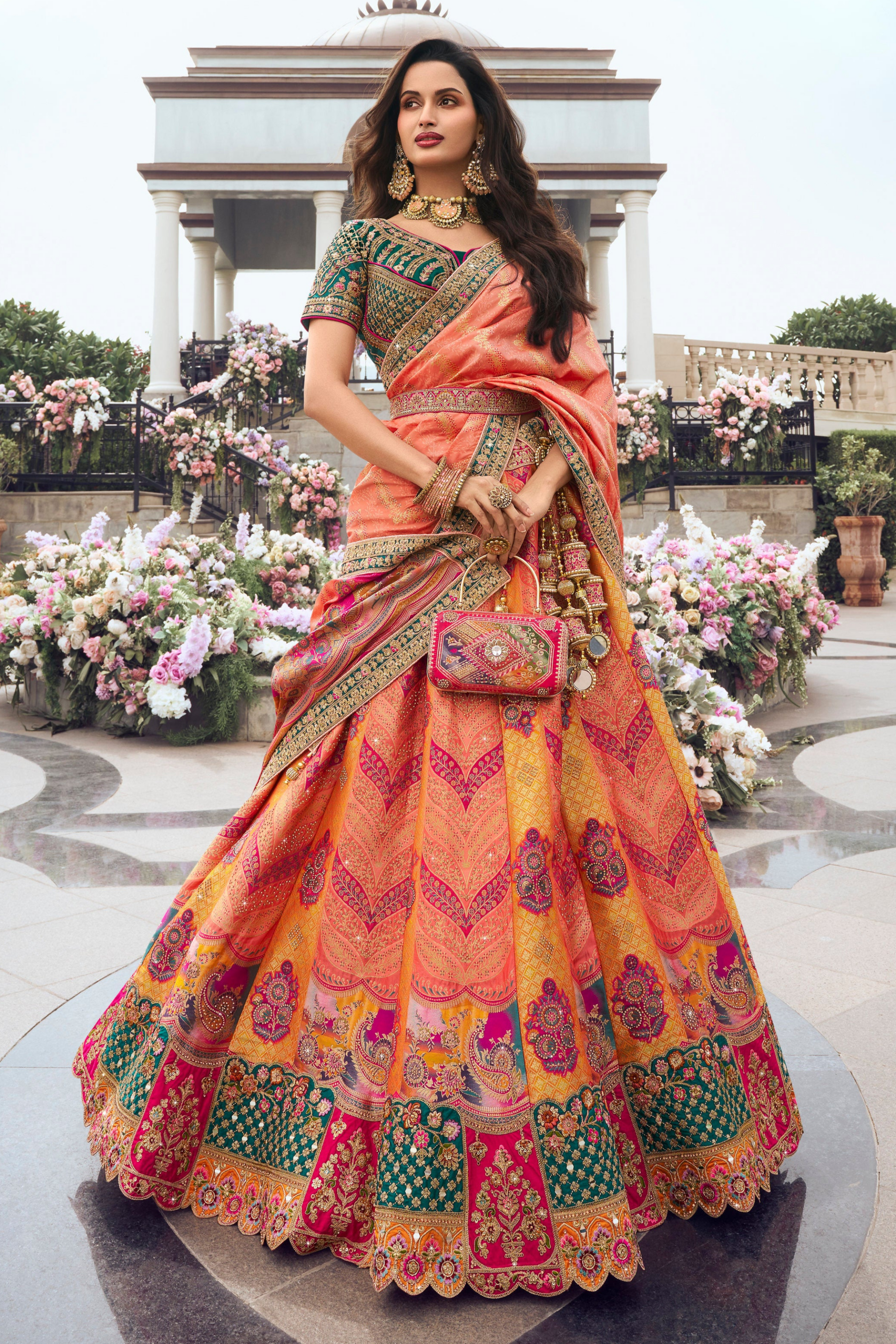 "Lehengas made for Indian functions across the USA."
