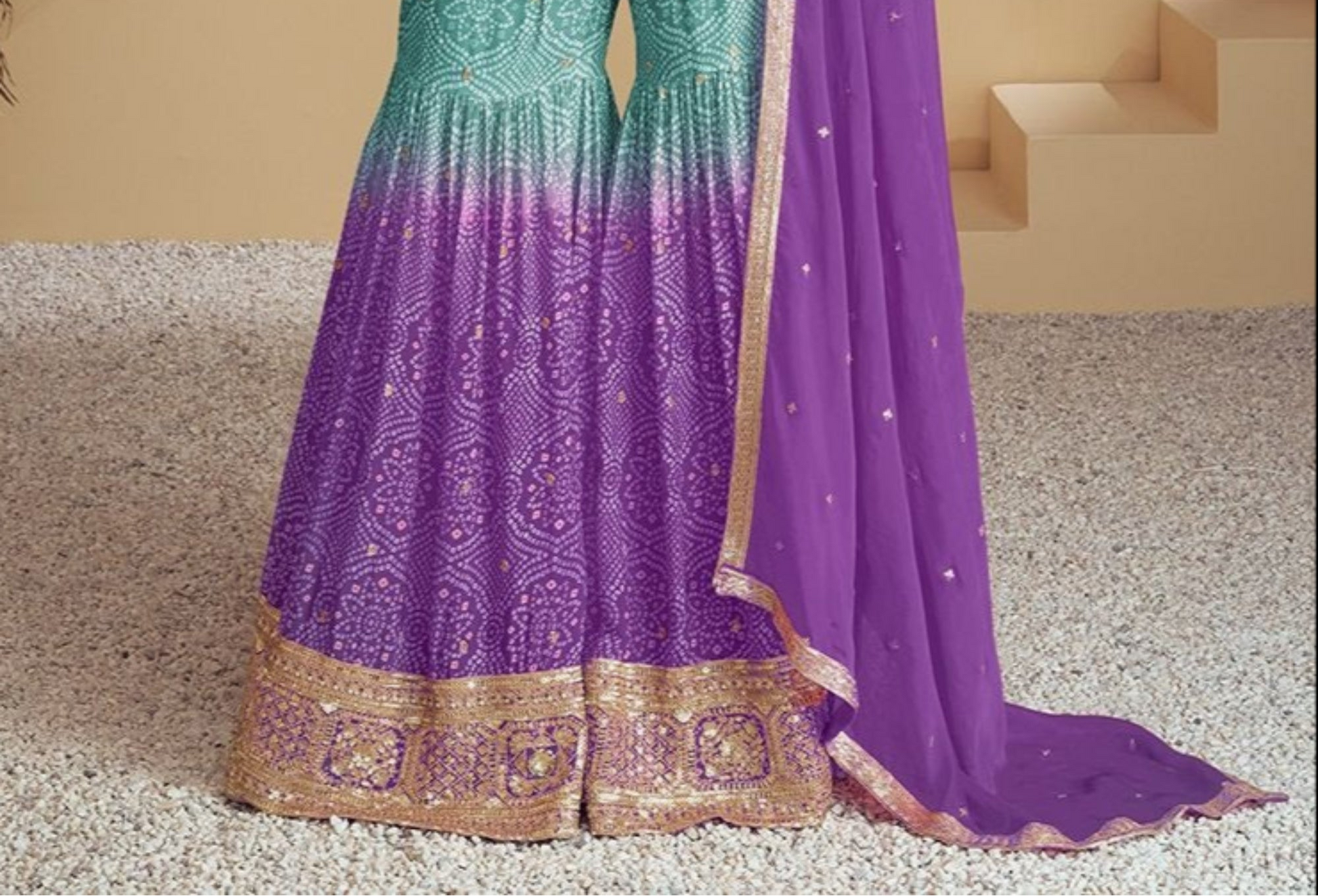 Designer Sharara Suit Ready To wear - Pakistani Formal Dress USA UK"