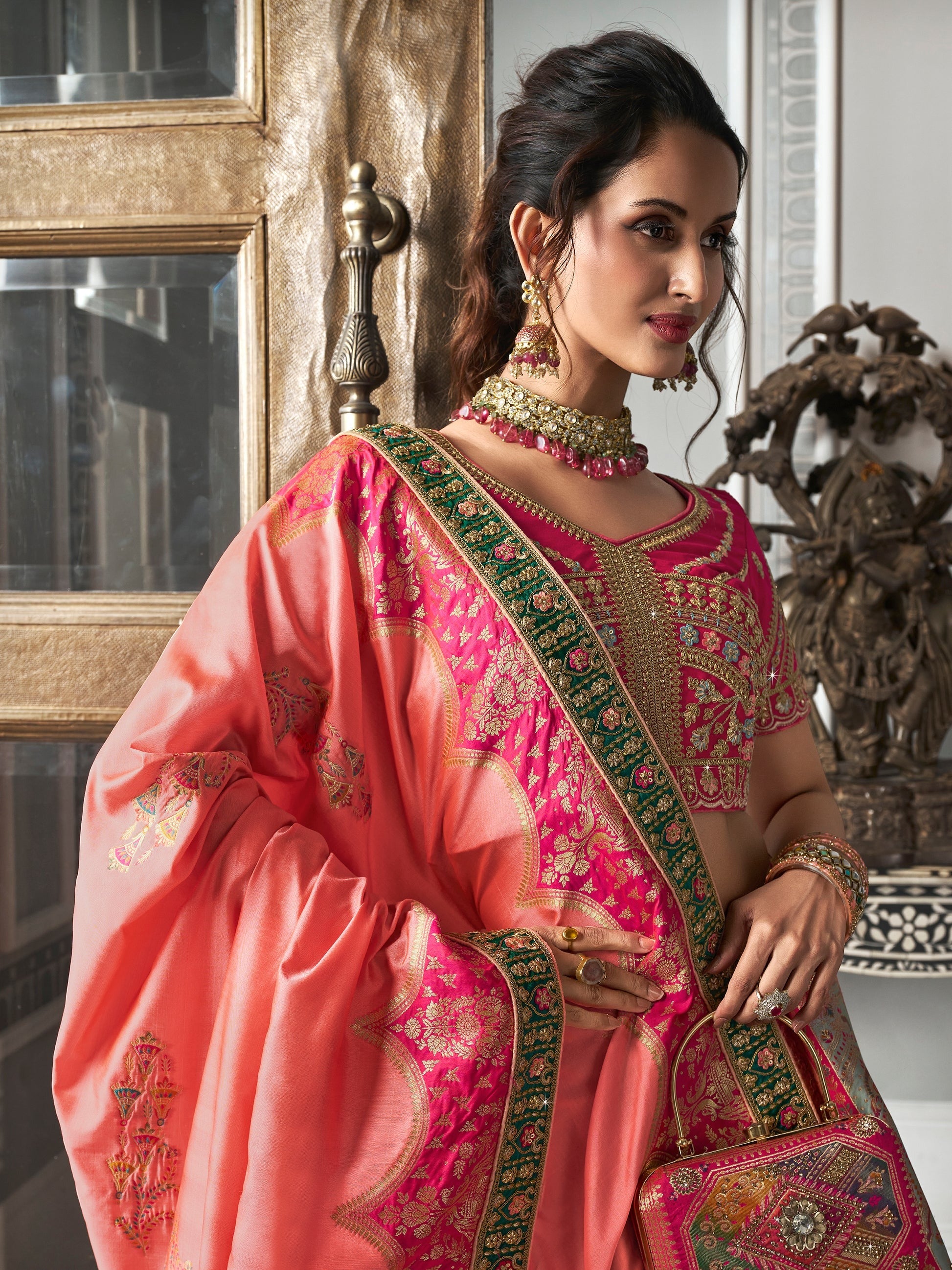 "Shop lehengas for festivals and weddings in America."
