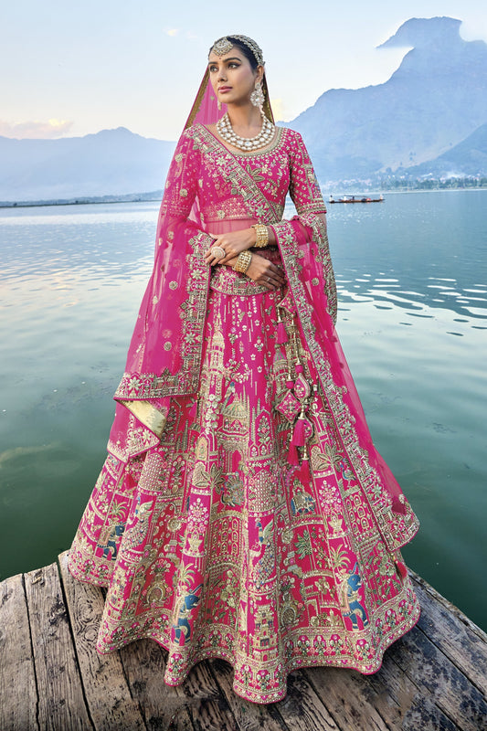 "Ivory Elegance: Minimalist Bridal Lehenga with Crystal Detailing"
