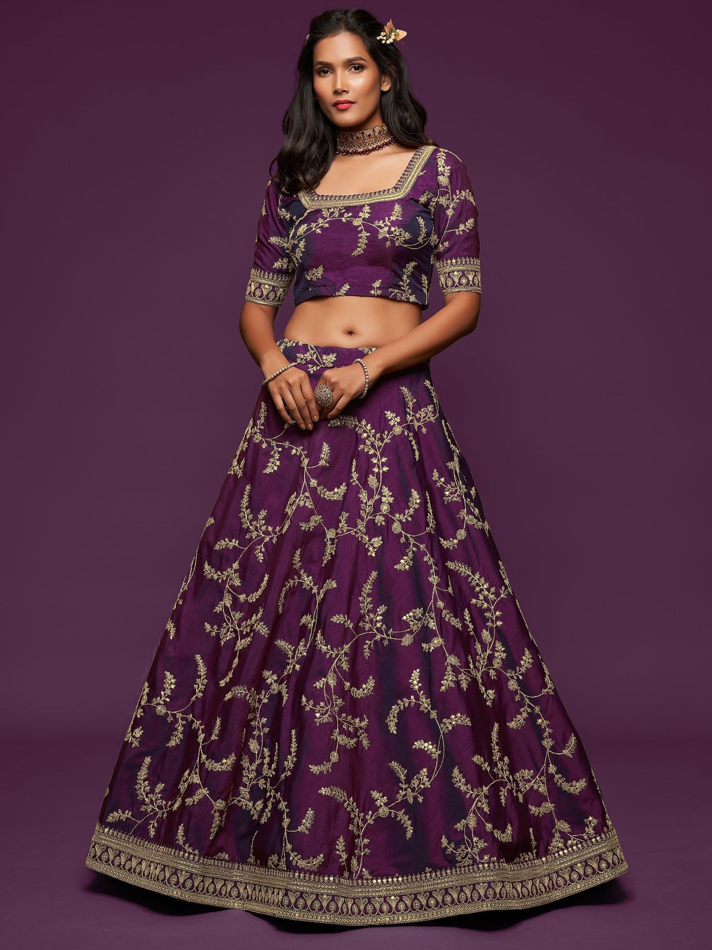 "Cultural charm meets style—lehenga looks in the USA."
