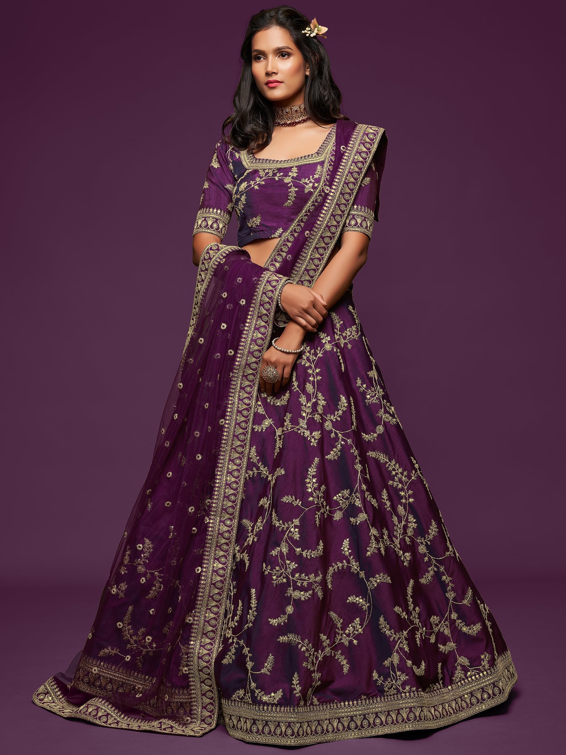 "Cultural charm meets style—lehenga looks in the USA."
