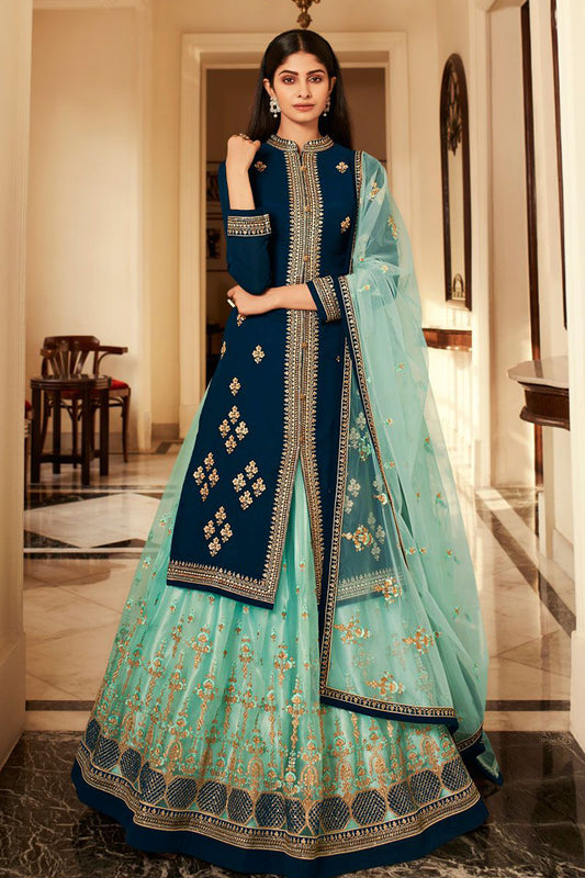 "Desi lehengas for American celebrations."
