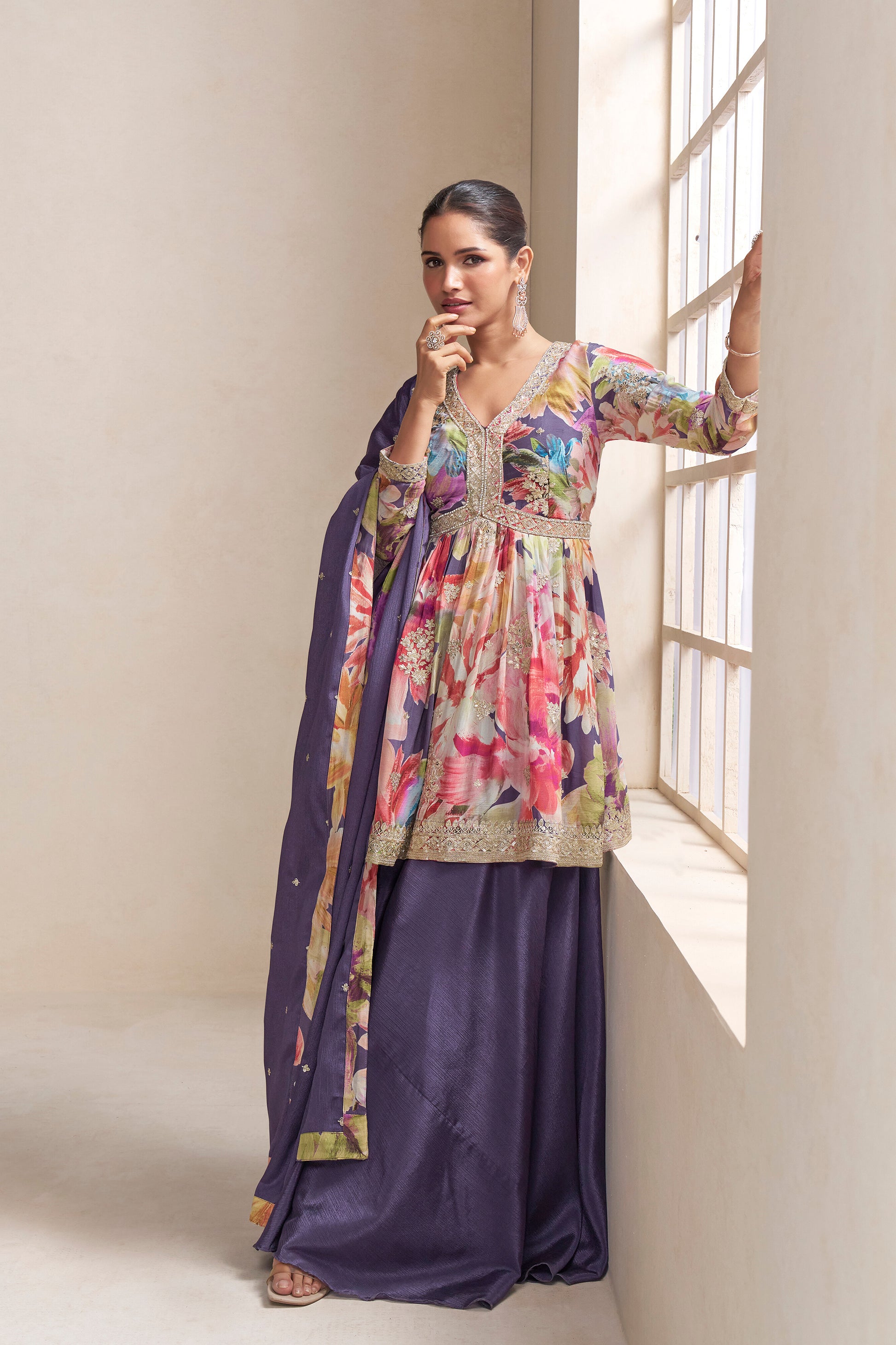 Indian Stitched Designer Party Wear Salwar Kameez Palazzo Suit