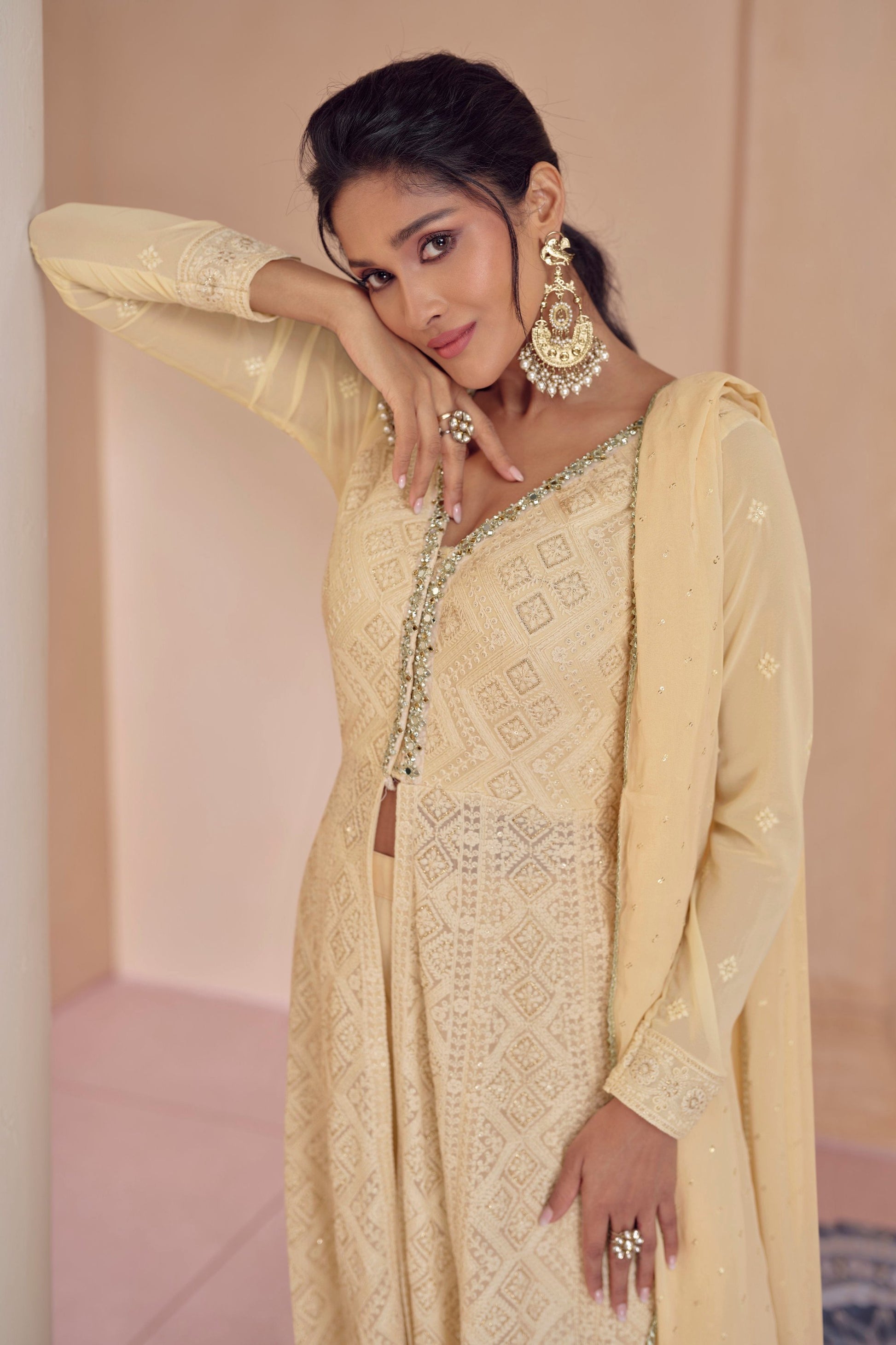 Eid-Ramadan Wear Georgette Anarkali Suits Beautiful Dupatta Dress