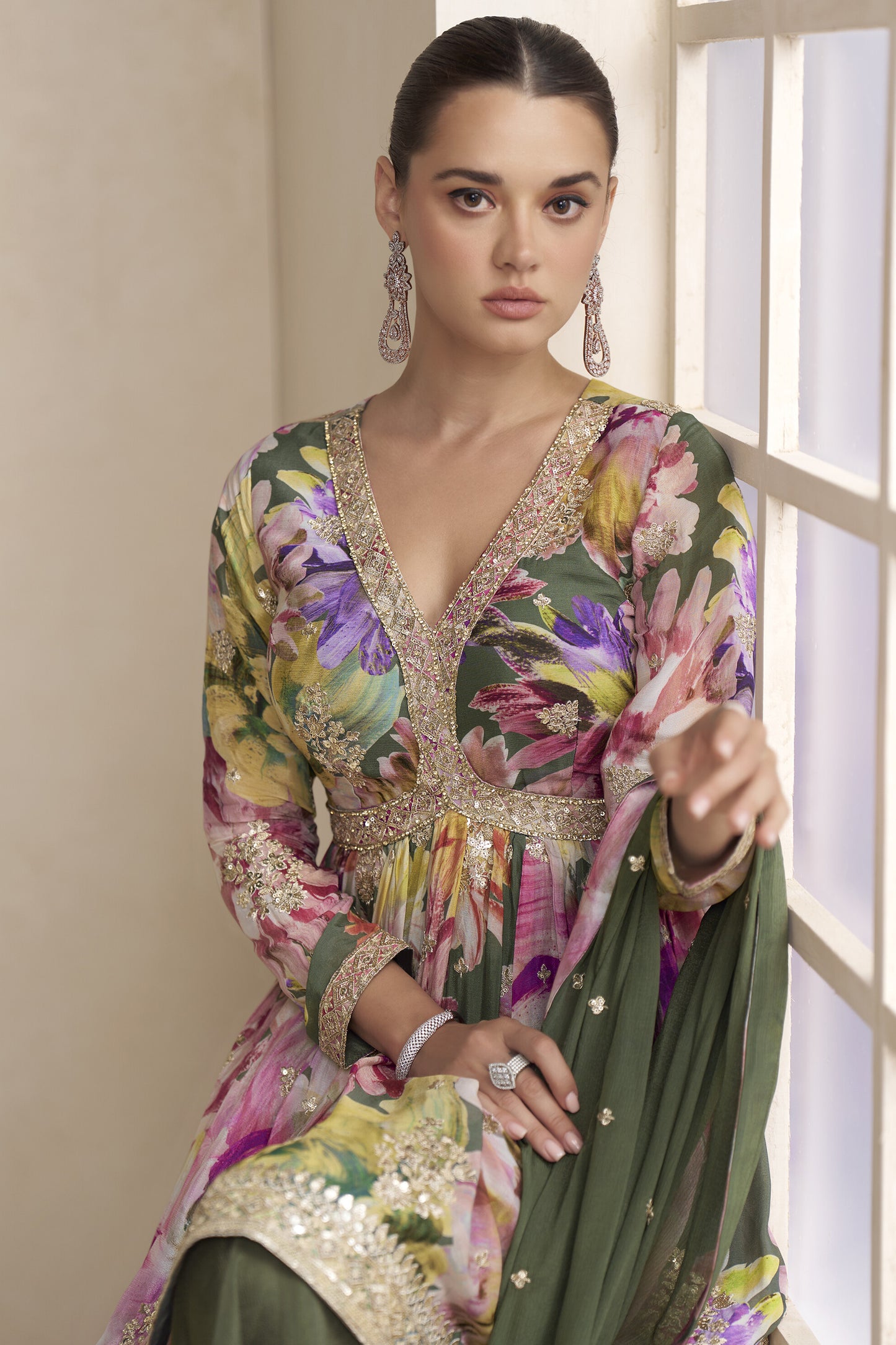 Women's Party Designer Floral Printed Palazzo 