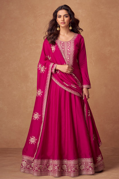 "Beautiful Anarkali gown with embroidery, ideal for weddings and special occasions."

