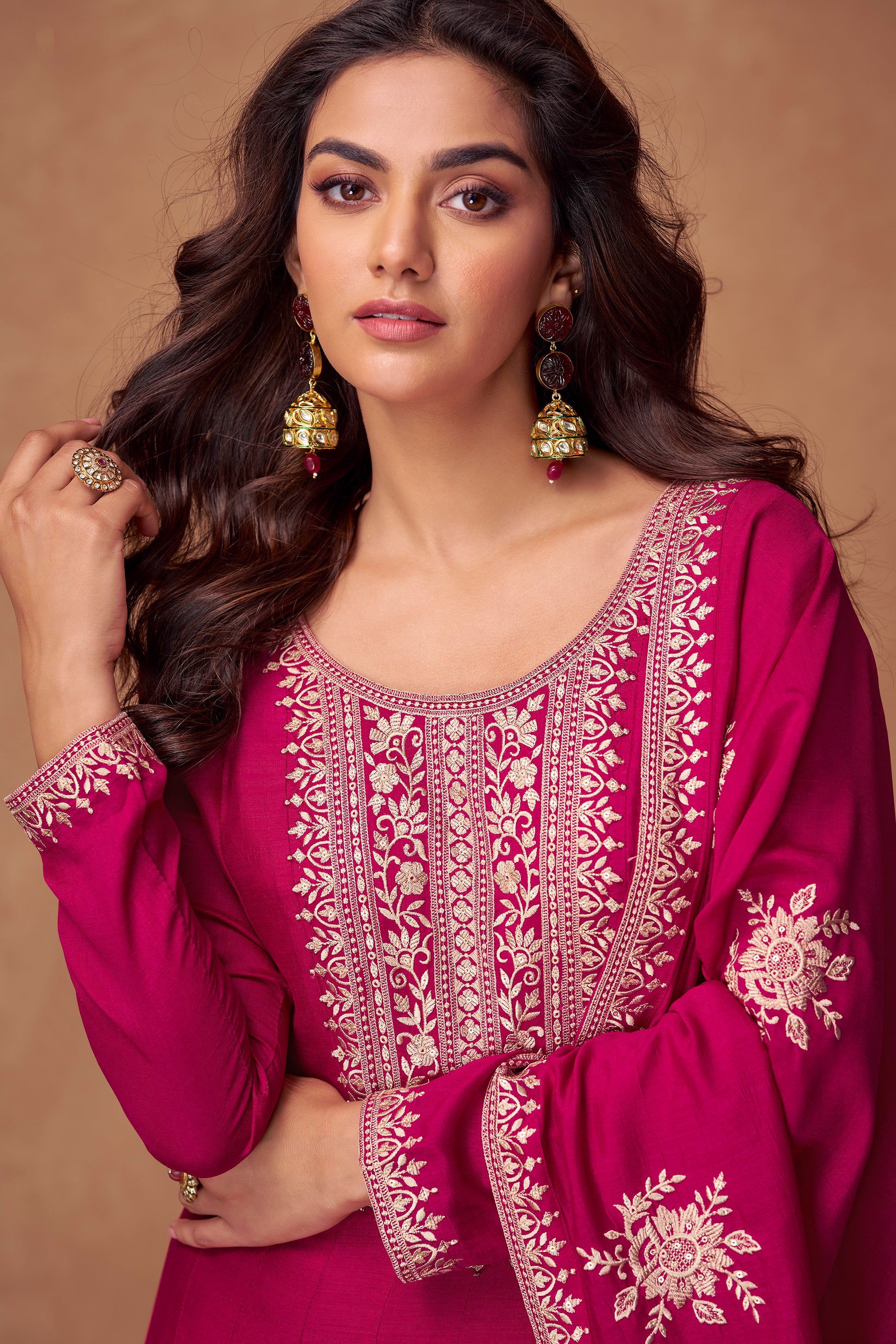 "Beautiful Anarkali gown with embroidery, ideal for weddings and special occasions."

