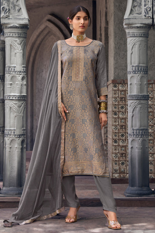 Ethnic Reception Party Wear Embroidery Worked Salwar Kameez Dresses