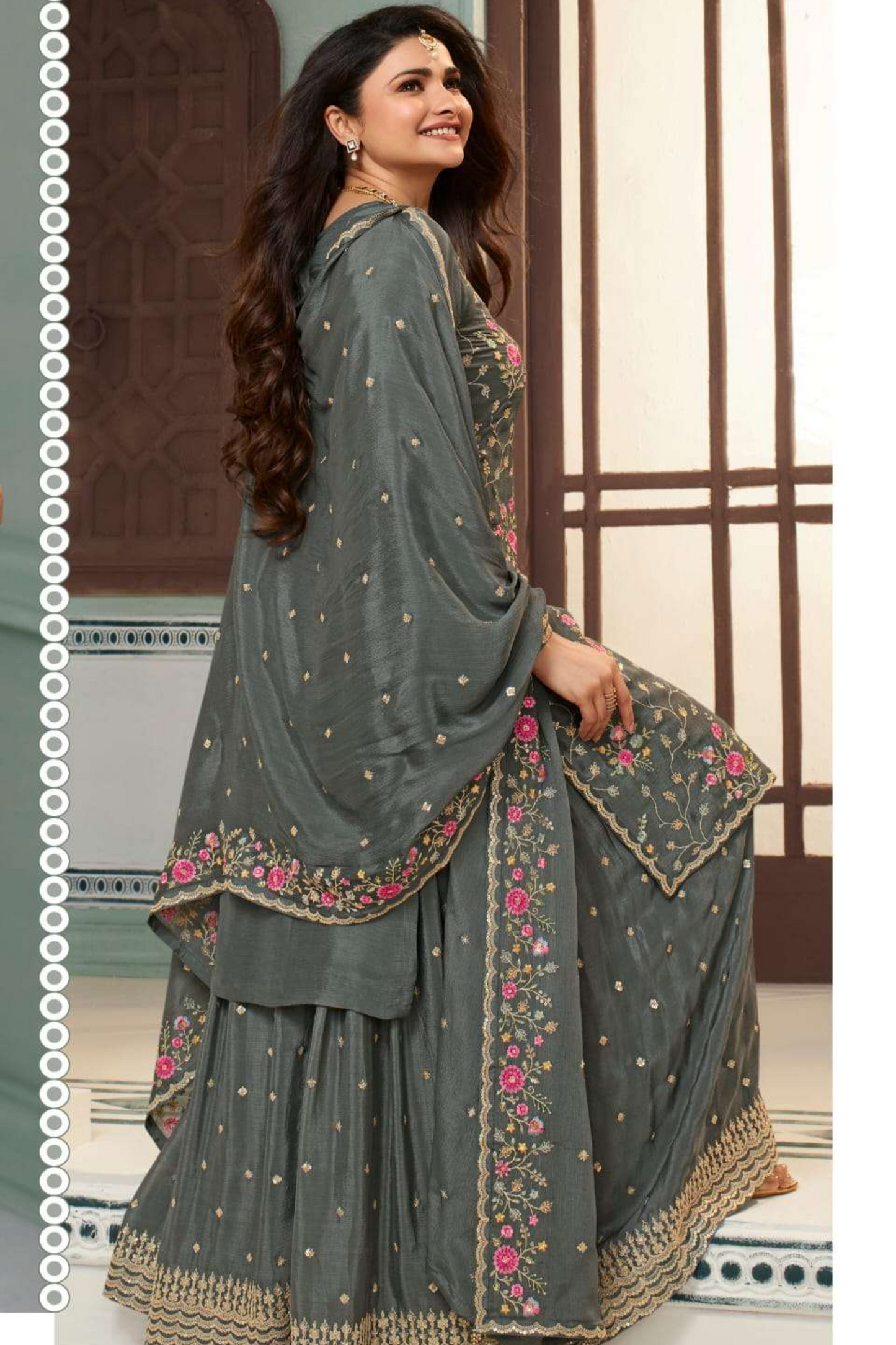 Wedding Designer Floral Palazzo Dress 