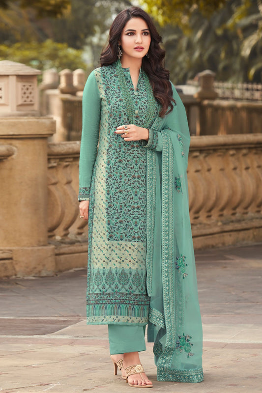 Green Embroidery Bridal Salwar Kameez For Weddings and Occasions