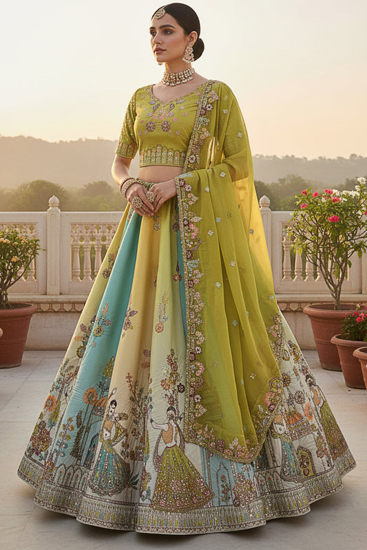 Bridal Wear Haldi Function Party Wear Heavy Lehengha Choli Dupatta.
