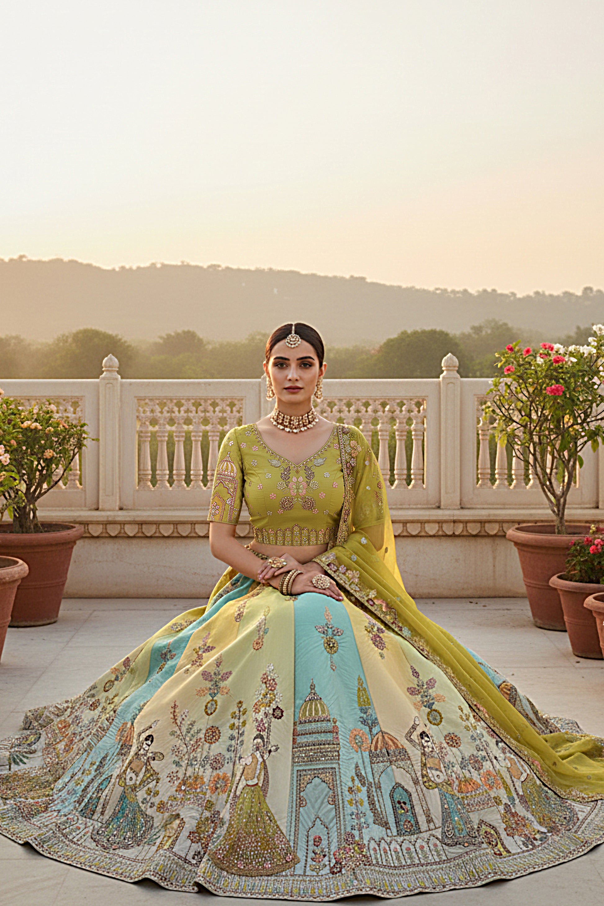 Bridal Wear Haldi & Weddings Party Wear Heavy Lehengha Choli Dupatta.