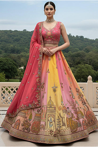 Designer Bridal Wear Heavy Embroidery Lehenga Choli For USA