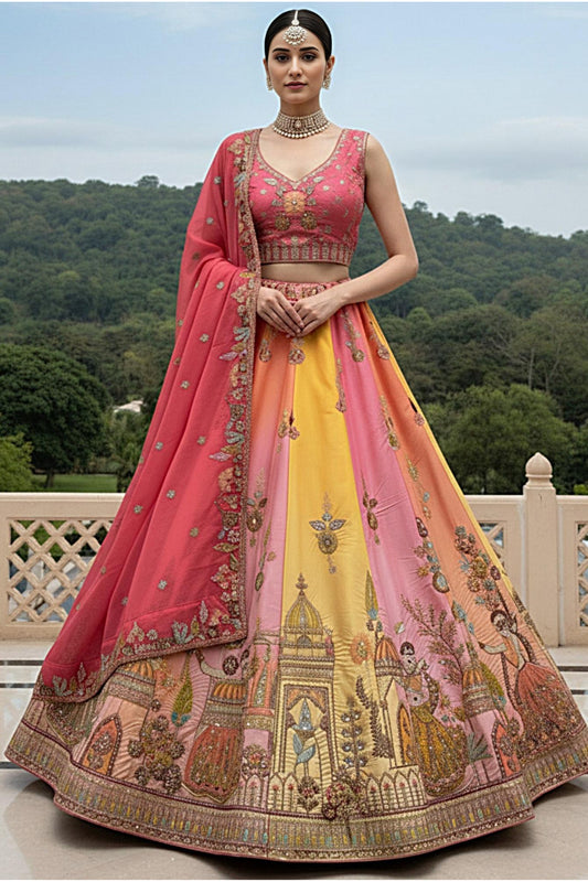 Designer Bridal Wear Heavy Embroidery Lehenga Choli For USA