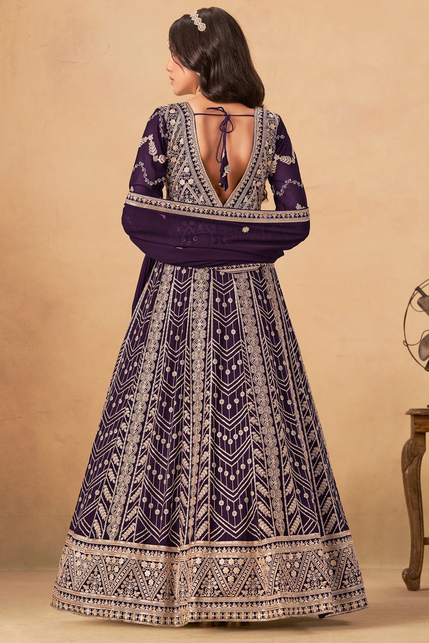 Full-Length Green Anarkali Gown With Shrug - Ready-To-Wear Indian Bridal Dress