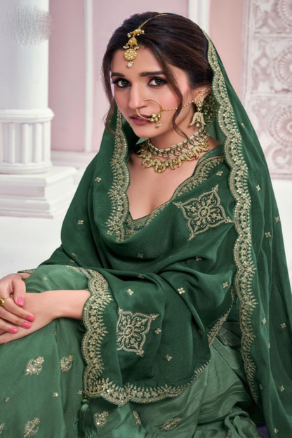 Eid Rokah-Nikah Pakistani Indian Wedding Heavy Worked Salwar Kameez Sharara Dupatta Suit's