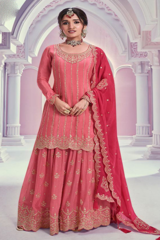 Indian Pakistani Wedding Wear Stitched Salwar Kameez Heavy Sharara Dupatta Suit's Gift for Her