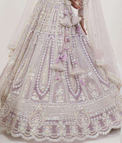 Heavy Embroidery Sequins Worked Function Party Wear Full Flared Anarakli Lengha Suit