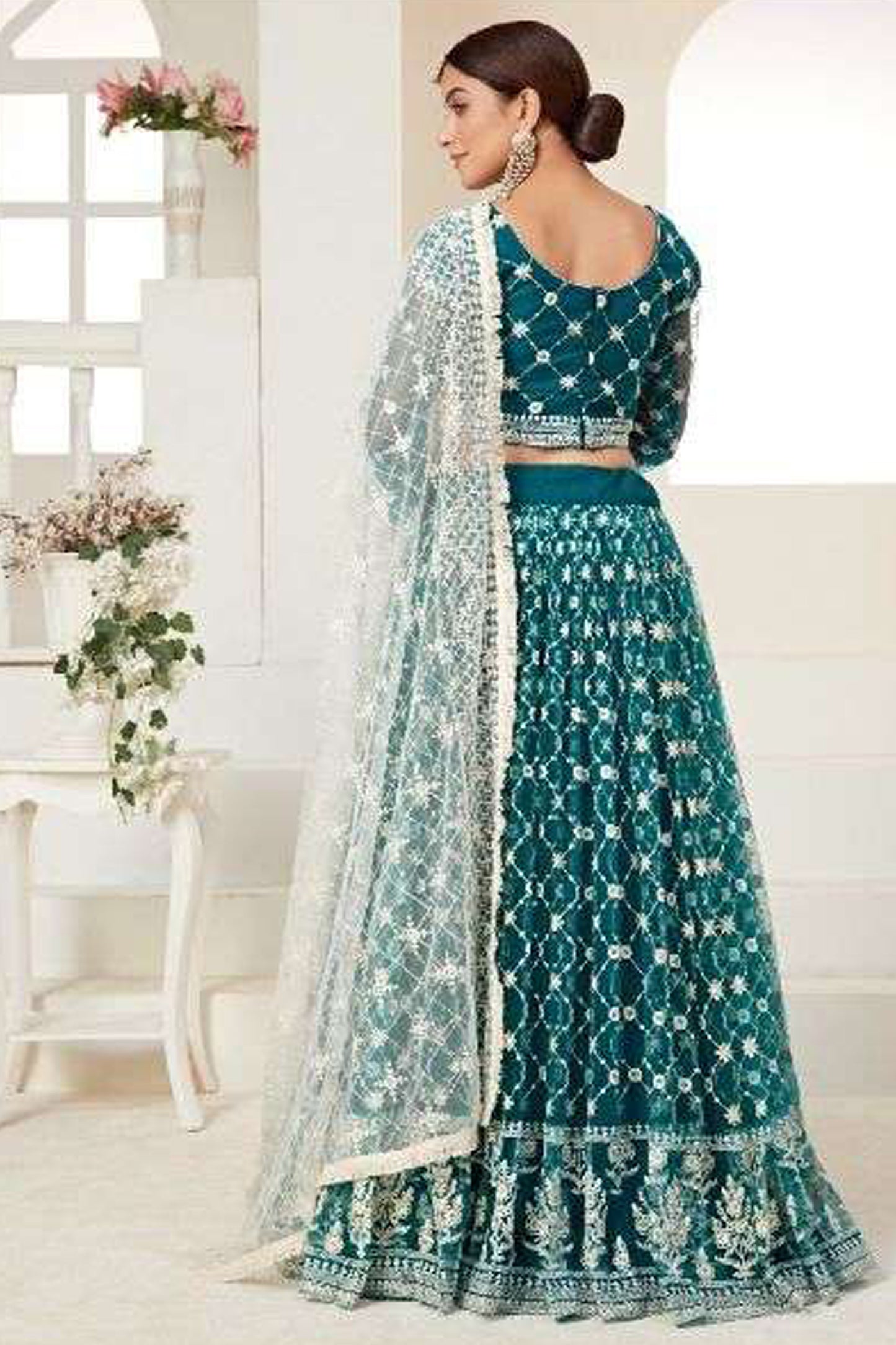 Blue Wedding Lehenga Choli Full Set - Ready To Wear Indian Bridal Dress USA