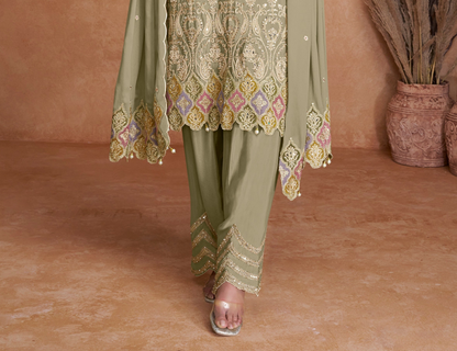 Pistachio Green Salwar Kameez for Weddings and Parties - Traditional Indian Pakistani Outfit 
