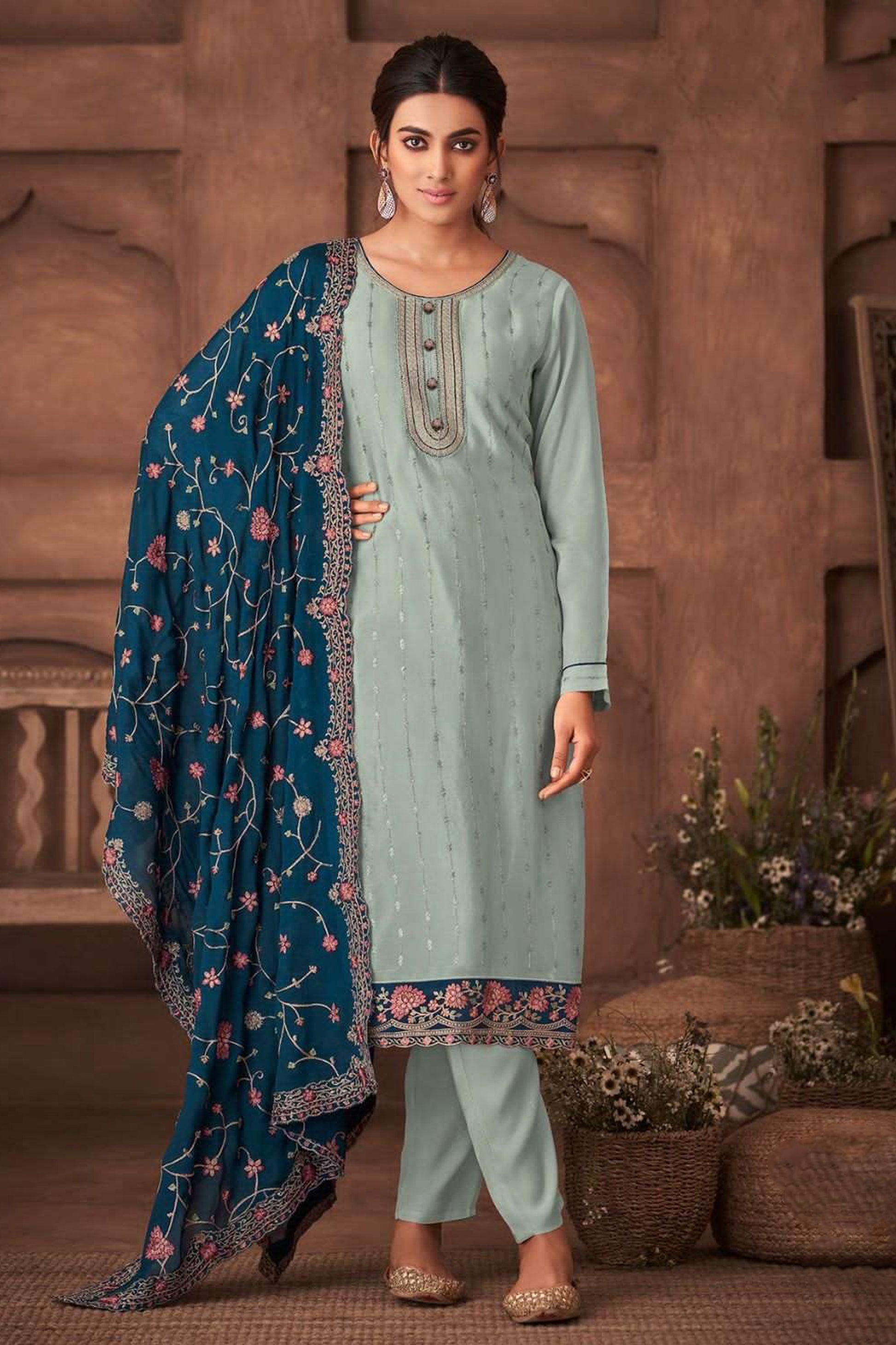 Eid Special Stitched Designer Embroidery Work Salwar Kameez Outfit