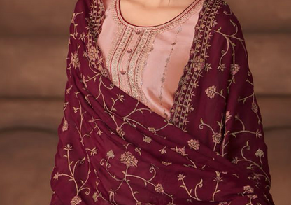 Elegant Pink Traditional Salwar Kameez With Palazzo Pants For Weddings