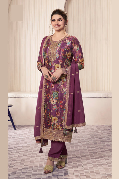 Purple Embroidered Salwar Kameez with Dupatta - Ready to Wear Pakistani Suit for Women in USA Canada UK
