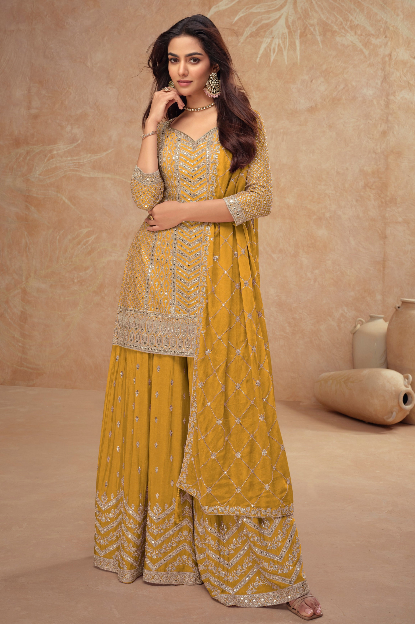 Pakistani Eid Style Ready To Wear Traditional look Party Outfit Suit 