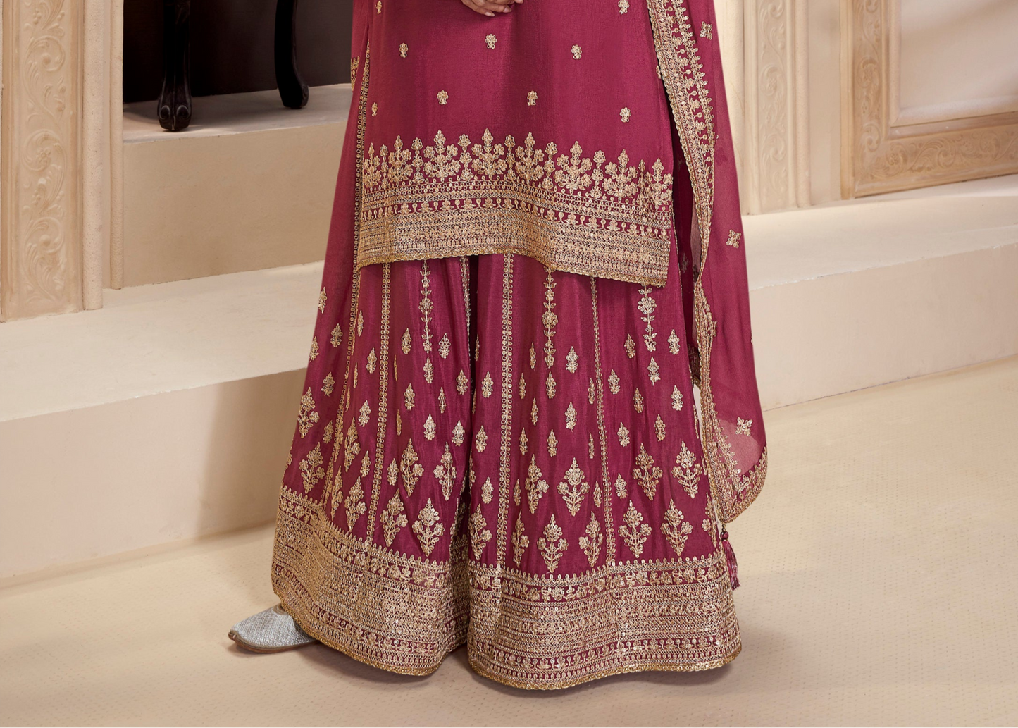 Embroidered Heavy Designer Palazzo Suit
