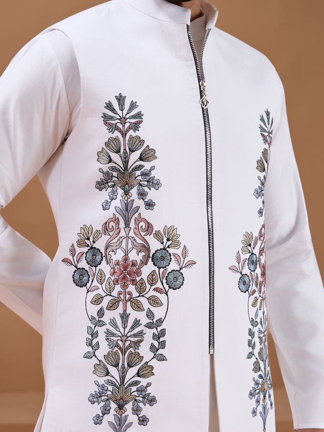 Heavy Embroidery Work Viscose Silk Kurta 