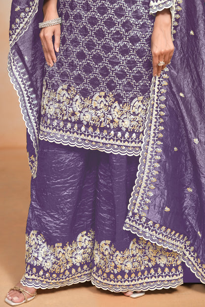 Indian Traditional Designer Women's Wear Salwar Kameez Palazzo Suit

