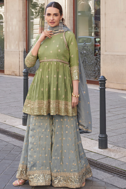 Elegant Eid Special Sharara Suit With Zari Work Fast Shipping USA