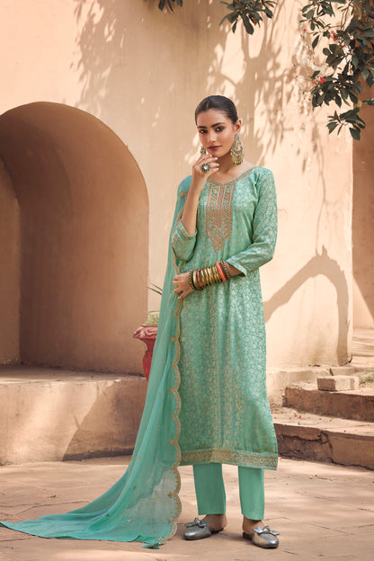 Elegant Wedding Special Silk Designer Salwar Kameez Suit with heavy embroidery work for women.