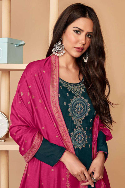 Blue Embroidered Salwar Kameez for USA Weddings Ethnic Wear