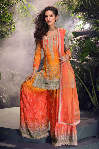 Traditional Designer Indian Function Party Palazzo Suit 