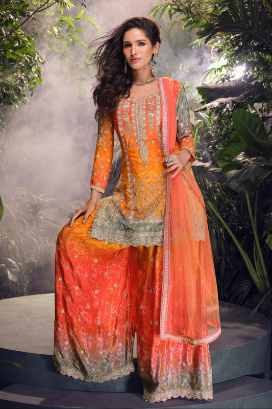 Traditional Designer Indian Function Party Palazzo Suit 