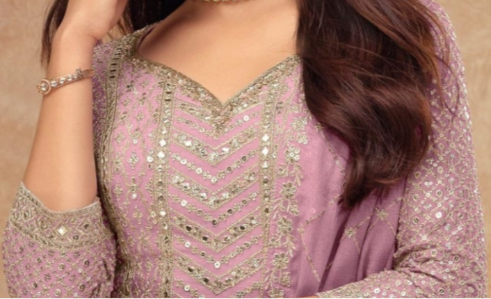 Western Designer Party Outfit Embroidered Suit Dress 